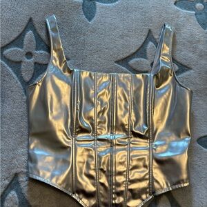 Kids Metallic Silver One Piece